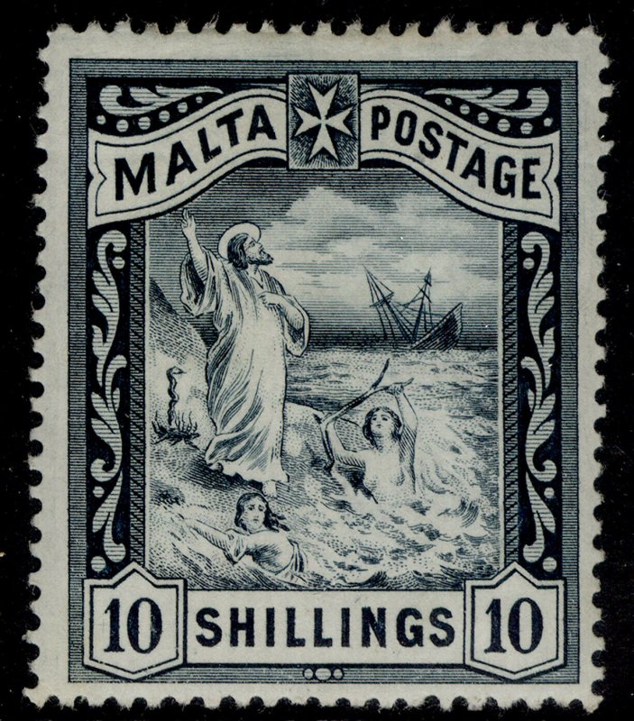 MALTA QV SG35, 10s blue-black, M MINT. Cat £100.