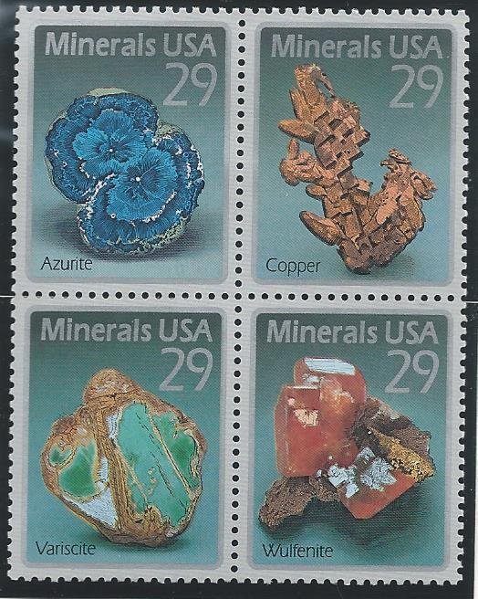 2700 - 2703 Minerals  MNH attached block of 4