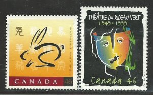 Canada #1767, 1769   -1      used VF 1999 PD