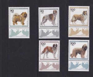 Germany  #B792-B796  MNH   1996  dogs