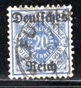 German States Wurttemberg Scott # O62, used, exp h/s, Mi # D55x