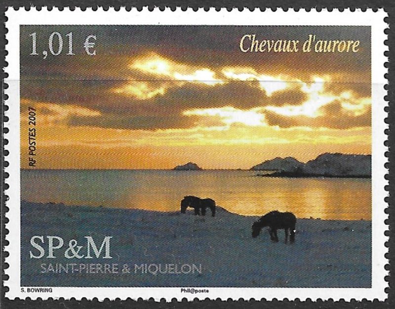 ST. PIERRE & MIQUELON Sc. 832 Horses 2007 MNH
