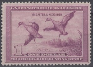 ZAYIX - 1938 US RW5 MH Federal Hunting Permit Duck Stamp 112222-S44