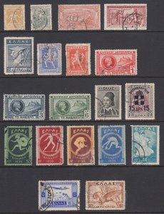 Greece Sc 117/C30 used. 1899-1945 issues, 11 singles + cplt 2 sets, sound, F-VF