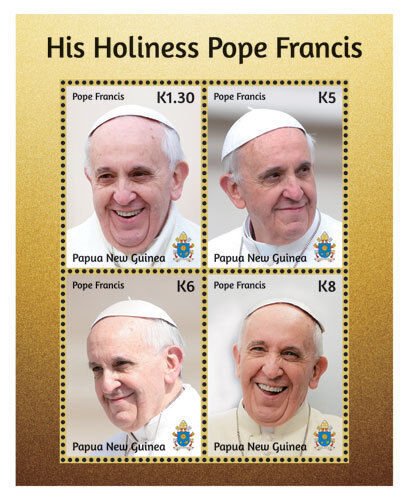 Papua New Guinea 2014 - Pope Francis Sheet of 4 Stamps MNH