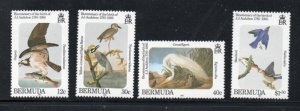 Bermuda Sc 465-68 1985 Audubon, Birds,  stamp set  mint NH