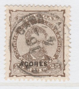 Portugal Acores Azores 1882-83 25r Chalk Paper Perf. 12 3/4 Used A27P27F23549-