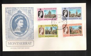 MONTSERRAT Scott # 385-8 FDC - 25th Anniversary Of QEII Coronation