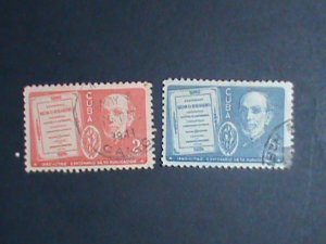 ​CUBA-1940 SC#364-5 DR. NICOLAS GUTIERREZ- CUBA USED VERY OLD STAMP-VERY FINE