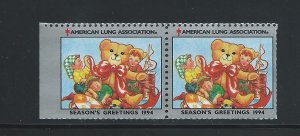 #WX1994 Christmas Seal (my#13) MNH Pair 10 Cent Collection / Lot