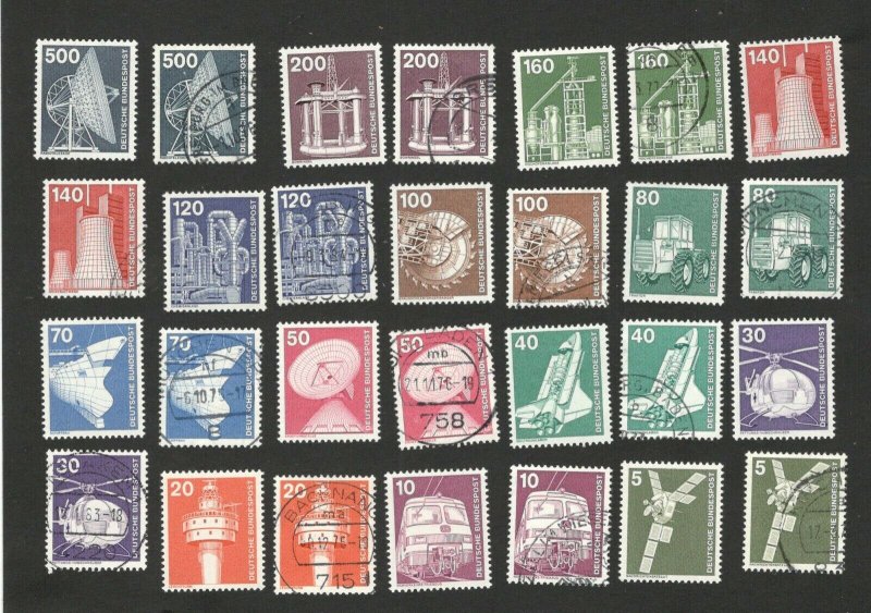 GERMANY - MNH SET + USED SET - DEFINITIVE - INDUSTRY - 1975. (50)