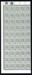 Leeward Is SG127/a 1c Grey Half Sheet of 50 inc Loop Flaw U/M Cat 76.25