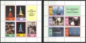Niue Sc# 536-537 MNH Souvenir Sheet 1987 Statue of Liberty