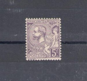 1921 MONACO, n . 46 - 5 Violet Francs, Excellently Centered, Signed Caffaz, MNH