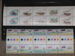 Coco`s & Keeling Islands-strip of 10 & strip of 10 Gutter Pairs, MNH