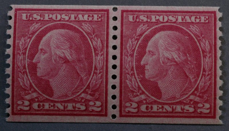 United States #492 2 Cent Washington Coil Pair MNH