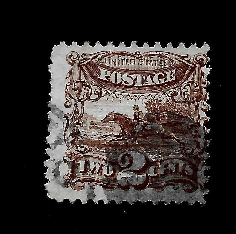 US 1869 Sc 113 2 cent Post Horse & Rider Used - Crisp Color