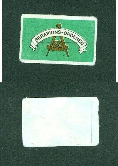 Denmark Poster Stamp. Masonic Serapions Order. Cancel