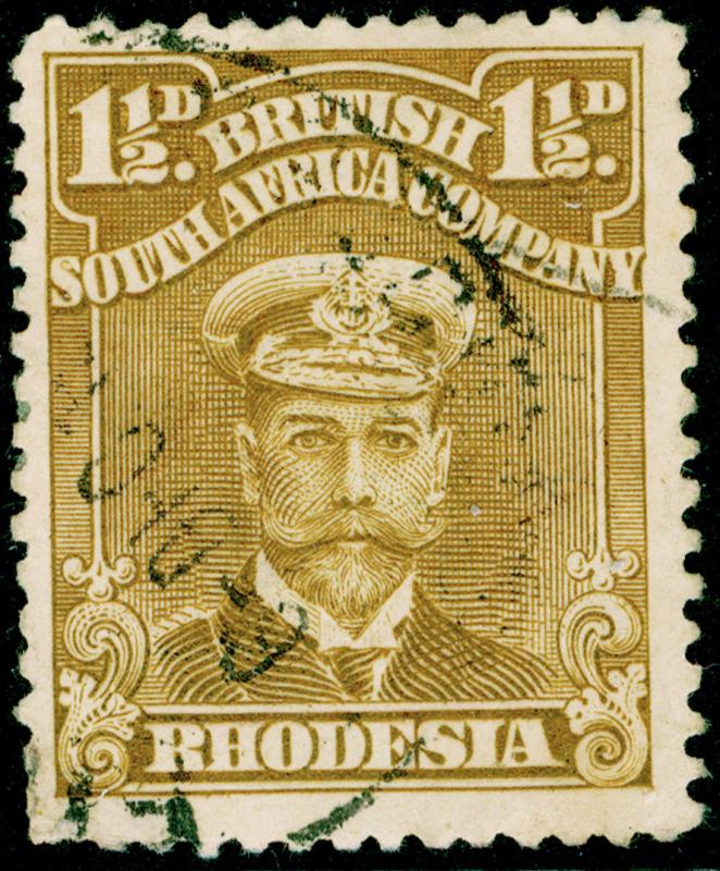 RHODESIA SG198, 1½d bistre-brown, FINE USED. PERF 14.