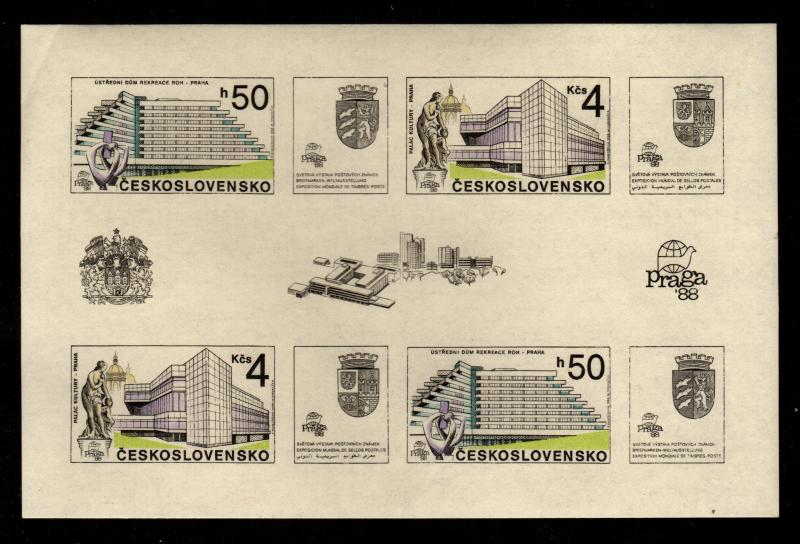 Czechoslovakia - Mint Souvenir Sheet Scott #2713a (Architecture)