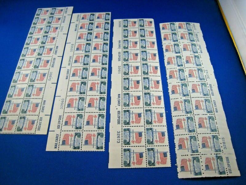 U.S. SCOTT # 1338F  -  PLATE BLOCK of 20 - LOT of 4  MNH