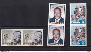 Liberia 1968 Martin Luther King  Imperf Pair MNH 15978