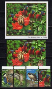 Vanuatu 738-741ab MNH Birds Flowers Wildlife ZAYIX 0624M0034