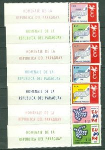 PARAGUAY 1961 EUROPA #623-29   SET  WITH LABELS...MNH...$48.00