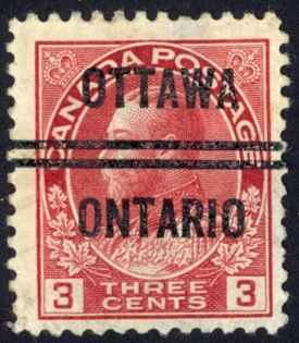 Canada Precancel Sc# 3-109 (Ottawa) Used 1911-1931 3¢ KGV Admirals