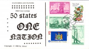 #1984 New York Birds - Flowers Combo SSSAS FDC