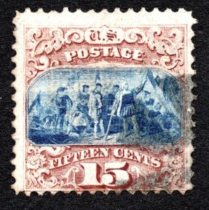 US 1869 15¢ Landing of Columbus Stamp #118 in used condition CV $800