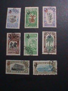 ​LIBERIA 1918- EIGHT OVER 104 YEARS OFFICIAL STAMPS MINT & CTO VERY FINE, RARE