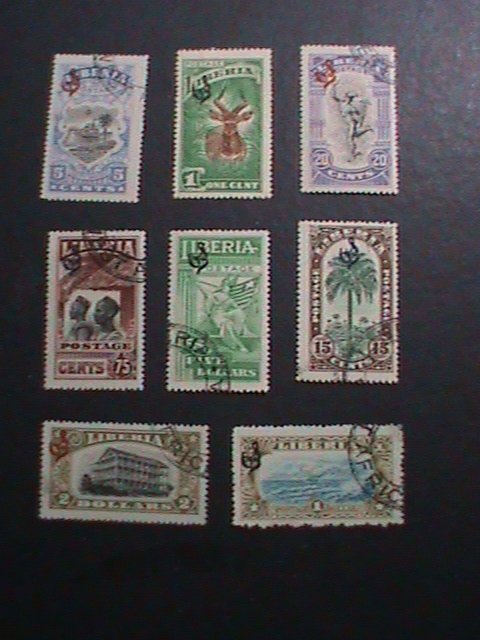 ​LIBERIA 1918- EIGHT OVER 104 YEARS OFFICIAL STAMPS MINT & CTO VERY FINE, RARE