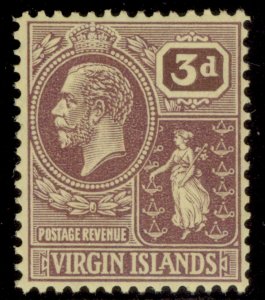 BRITISH VIRGIN ISLANDS GV SG96, 3d purple/pale yellow, NH MINT.