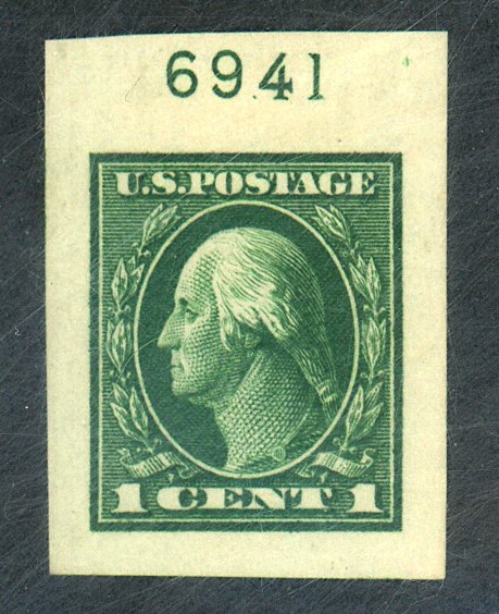 U.S. #408 MINT OG PL# SINGLE HR