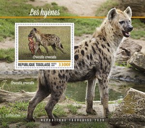 TOGO - 2020 - Hyenas - Perf Souv Sheet  - Mint Never Hinged