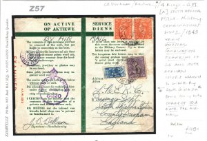 S.AFRICA GB MIXED FRANKING Cover WW2 Censor FPO S.Shields Rail Station 1943 Z57