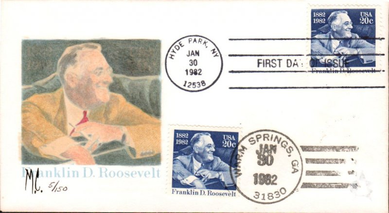 #1950 Franklin D. Roosevelt Dual Andrews FDC