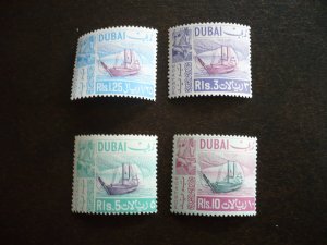 Stamps - Dubai - Scott# 86-89 - Mint Hinged Part Set of 4 Stamps