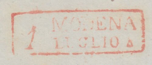 Italy, 1845 Military Stampless SFL, Modena to Novellara, nice markings, sound 