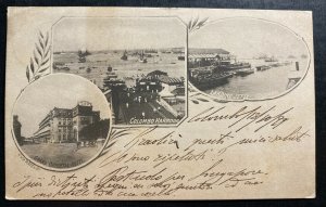 1899 Colombo Ceylon Picture postcard Cover To Napoli Italy City Harbour