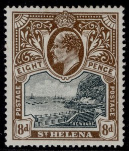 ST. HELENA EDVII SG58, 8d black & brown, LH MINT. Cat £23.