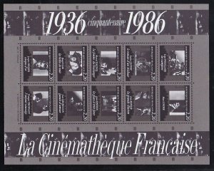 FRANCE Sc 2021 NH MINISHEET OF 1986 - MOVIES - (CT5)