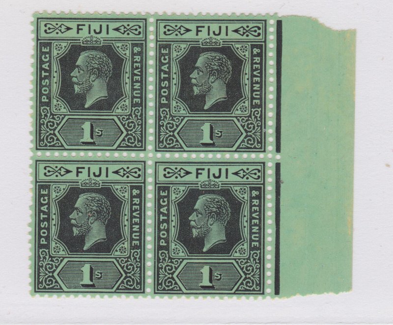 FIJI #103 1922 One shilling marginal block of 4 fresh VFNH