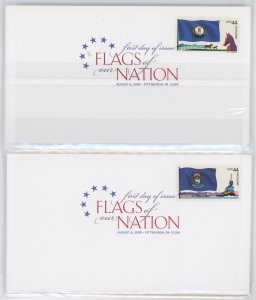 US 4293-4302 Flags of Our Nations. Complete set of 10 unaddressed covers.