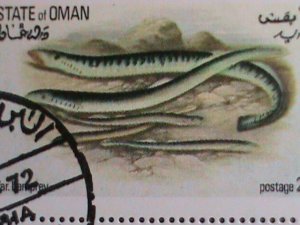 ​STATE OF OMAN STAMP-1972 BEAUTIFUL LOVELY RIVER FISHES: CTO-FULL SHEET VF