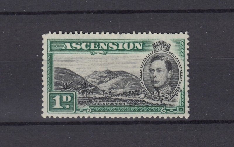 Ascension KGVI 1938 1d Black Green p13 1/2 SG39 MLH BP2163