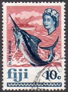 Fiji 268 - Used - 10c Black Marlin (1969)