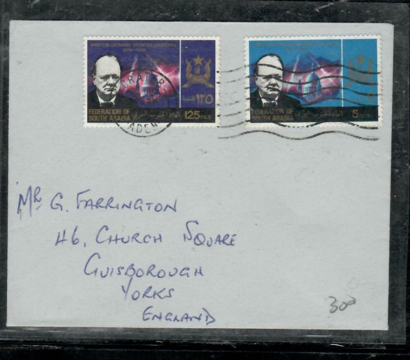 ADEN FED SOUTH ARABIA (P2905B)  CHURCHILL 5F+125F COVER TO ENGLAND