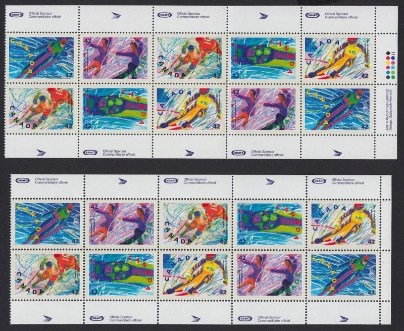 WINTER OLYMPICS, FRANCE * BOOKLET PANE VARIETY * MNH, Canada 1992 #1403b BK144